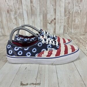 Vans Authentic‎ Tie Dye Americana Stars and Stripes Men 7 Women 8.5 Sneakers